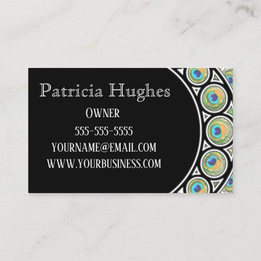 Peacock Feather Border Visitenkarte (Rückseite)