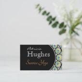 Peacock Feather Border Visitenkarte (Stehend Vorderseite)