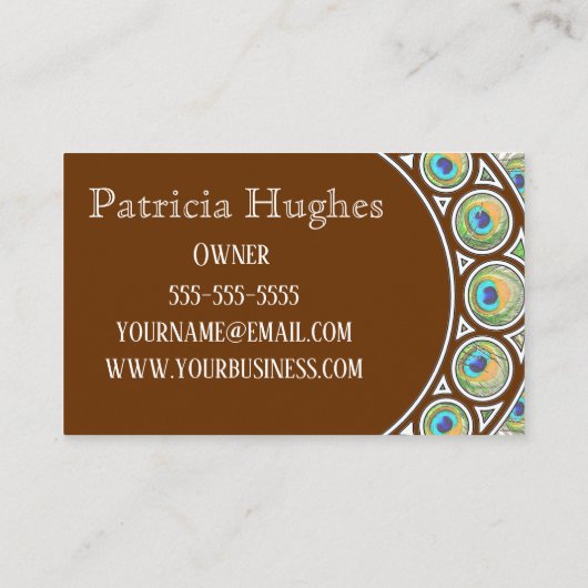 Peacock Feather Border Visitenkarte (Rückseite)