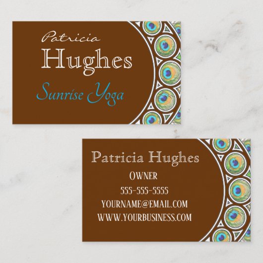 Peacock Feather Border Visitenkarte (Vorne/Hinten)