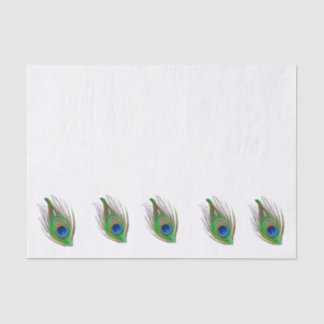 Peacock feather bordered tissue paper seidenpapier