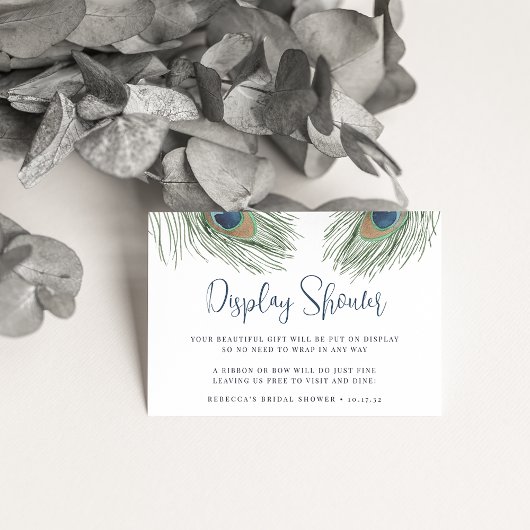 Peacock Feather Brautparty - Geschenkanzeige Begleitkarte