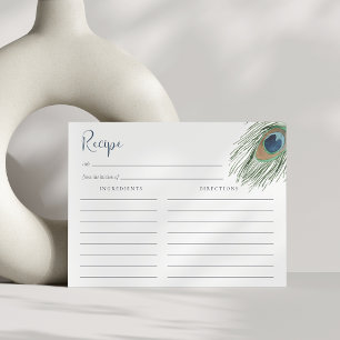 Peacock Feather Brautparty Rezept Card Postkarte