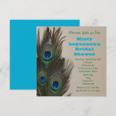 Peacock Feather Bridal Dusche Einladung (Vorne/Hinten)