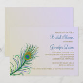 Peacock Feather Bridal Dusche Einladung (Vorne/Hinten)