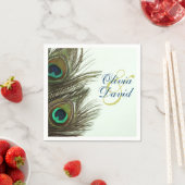 Peacock Feather Bride und Groom Wedding Napkins Serviette (Beispiel)