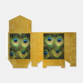 Peacock Feather Brushed Gold Fevor Box Geschenkschachtel (Ungefaltet)