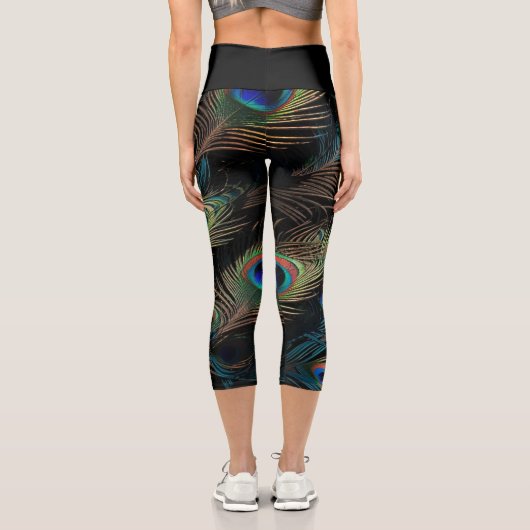 Peacock Feather Capri Leggings (Rückseite)
