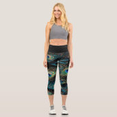 Peacock Feather Capri Leggings (Vorderseite)