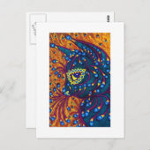 Peacock Feather Cat, Louis Wain Postkarte (Vorne/Hinten)