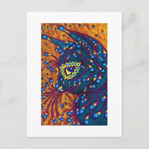 Peacock Feather Cat, Louis Wain Postkarte