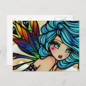 Peacock Feather Cloud Fairy Fantasy Postcard Postkarte (Vorne/Hinten)