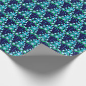 Peacock Feather Colors Weihnachtsbaummuster Geschenkpapier (Ecke)