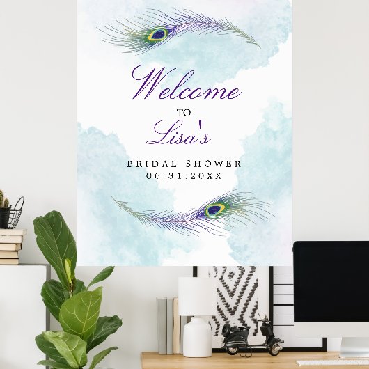 Peacock Feather Custom SIgn Poster (Heimbüro)