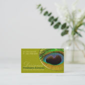 Peacock Feather Damask Wohngestaltung Designer Visitenkarte (Stehend Vorderseite)