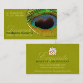 Peacock Feather Damask Wohngestaltung Designer Visitenkarte (Vorne/Hinten)