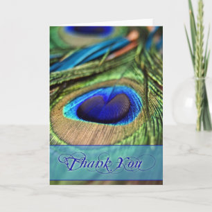 Peacock Feather Dankeschön Card Dankeskarte