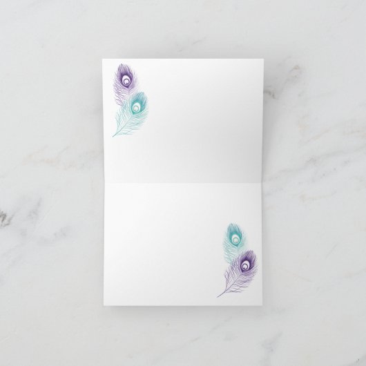 Peacock Feather Dankeschön Card Dankeskarte (Innenseite)