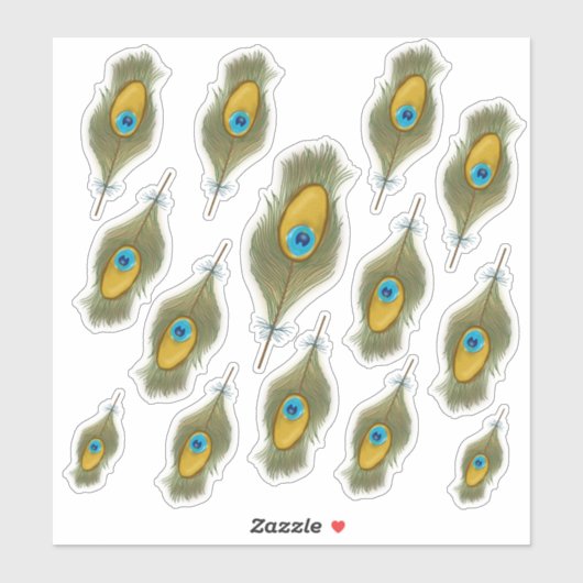 Peacock Feather Decal Aufkleber (Blatt)