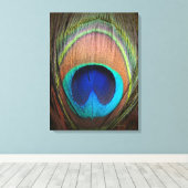 Peacock Feather Detail Dekoration Leinwanddruck (Insitu (Holzboden))