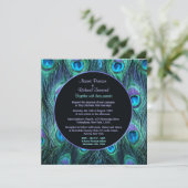 Peacock Feather Drama - Einladung zur Hochzeit (Stehend Vorderseite)