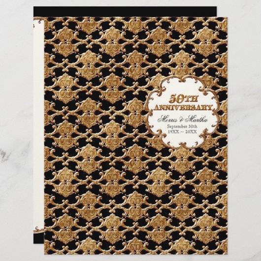 Peacock & Feather Elegantes Matching Wedding Progr (Vorne/Hinten)