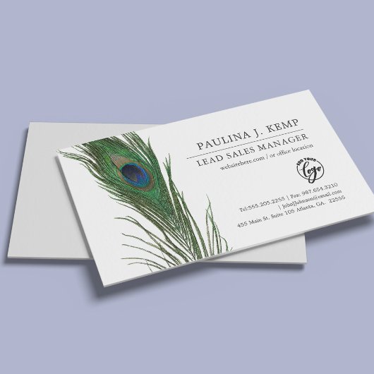 Peacock Feather | Elegantes Thema Visitenkarte