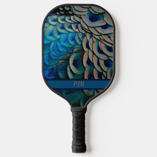 Peacock Feather Eye Plumes Cluster Pickleball Schläger (Vorderseite)