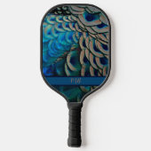 Peacock Feather Eye Plumes Cluster Pickleball Schläger (Rückseite)
