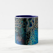 Peacock Feather Eye Plumes Cluster Zweifarbige Tasse (Mittel)