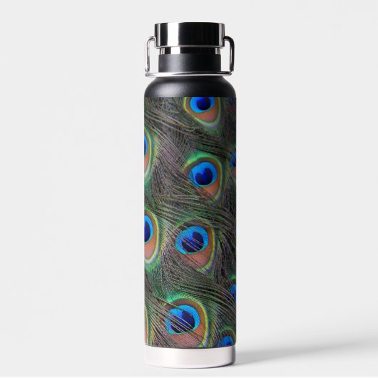 Peacock Feather Eyespot Pattern Trinkflasche (Rückseite)