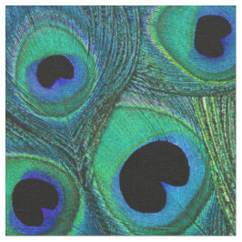 Peacock Feather Fabric Aquamarin Aqua Blue Green B Stoff