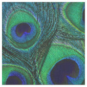 Peacock Feather Fabric - Green Aquamarin Blue Navy Stoff (Nahaufnahme)