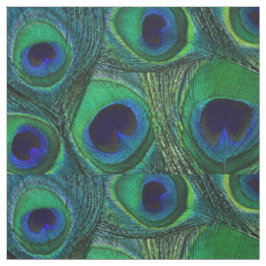 Peacock Feather Fabric - Green Aquamarin Blue Navy Stoff