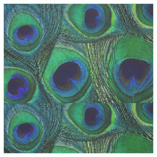 Peacock Feather Fabric - Green Aquamarin Blue Navy Stoff (Muster)