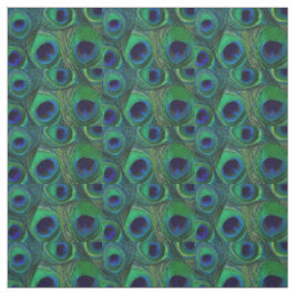 Peacock Feather Fabric - Green Aquamarin Blue Navy Stoff