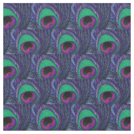 Peacock Feather Fabric Green Aquamarin Lila Pink B Stoff (Nahaufnahme)