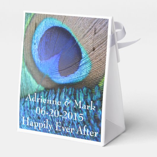 Peacock Feather Favor Bag Geschenkschachtel (Rückseite)