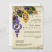 Peacock & Feather Feierliche Feiertage Einladung (Rückseite)