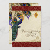 Peacock & Feather Feierliche Feiertage Einladung (Vorne/Hinten)