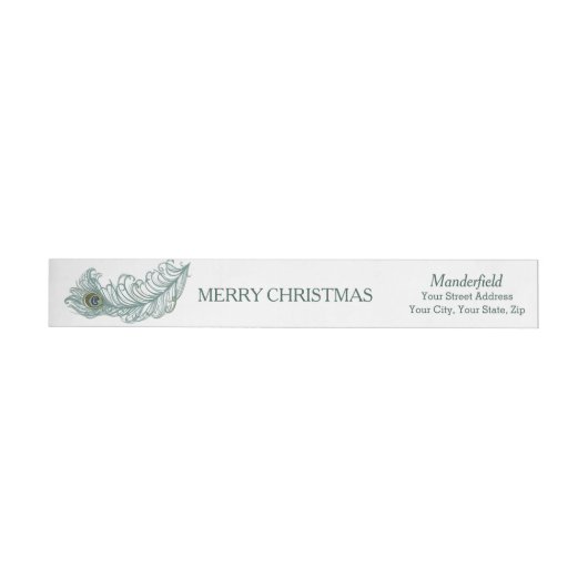 Peacock Feather Frohe Weihnachts Wraparound Labels (Person)