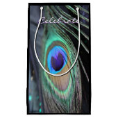 Peacock Feather Gastgeschenk Einmalige Tasche Gesc Kleine Geschenktüte (Vorderseite)