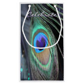 Peacock Feather Gastgeschenk Einmalige Tasche Gesc Kleine Geschenktüte (Rückseite)