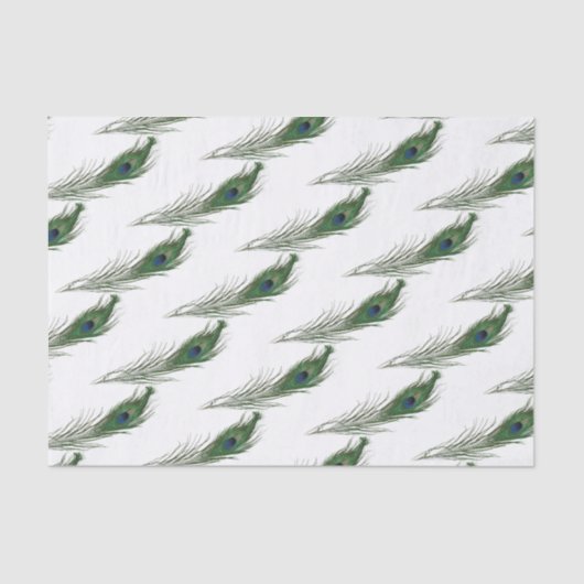 Peacock Feather Gemustert | Geeignet Seidenpapier (Vorderseite)