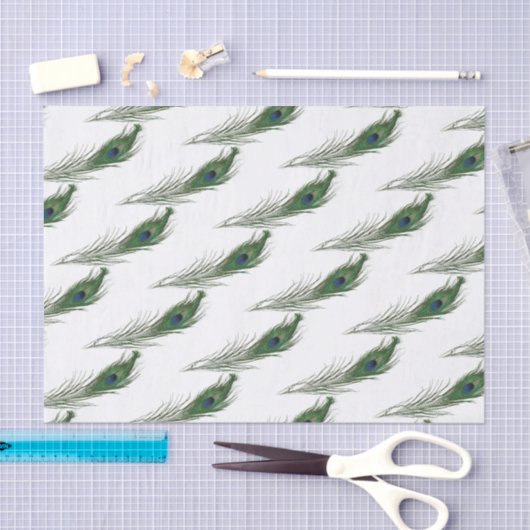 Peacock Feather Gemustert | Geeignet Seidenpapier (Handwerk)
