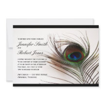 Peacock Feather Glamour Hochzeit Einladung
