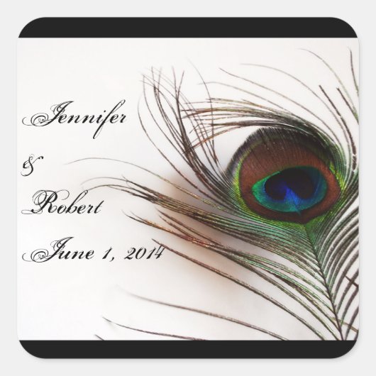 Peacock Feather Glamour Umschlag Aufkleber (Vorderseite)