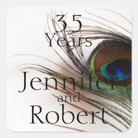 Peacock Feather Glamour Umschlag Aufkleber (Vorderseite)