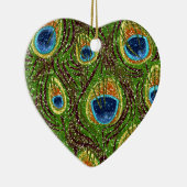 Peacock Feather Glitterie Kunstdruckerei Keramikornament (Rechts)