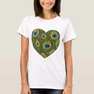 Peacock Feather Glitterie Kunstdruckerei T-Shirt